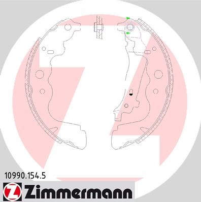 Bromsbackar, sats, Bakaxel Zimmermann 10990.154.5 ZIMMERMANN