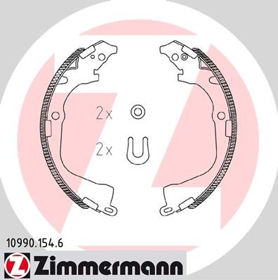 Bromsbackar, sats, Bakaxel Zimmermann 10990.154.6 ZIMMERMANN