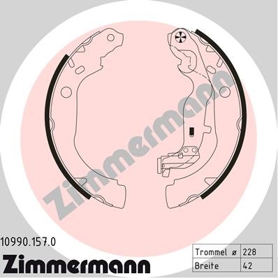 Bromsbackar, sats, Bakaxel Zimmermann 10990.157.0 ZIMMERMANN