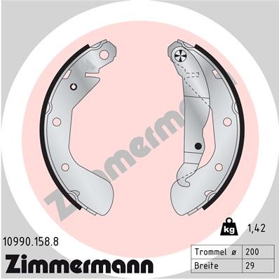 Bromsbackar, sats, Bakaxel Zimmermann 10990.158.8 ZIMMERMANN