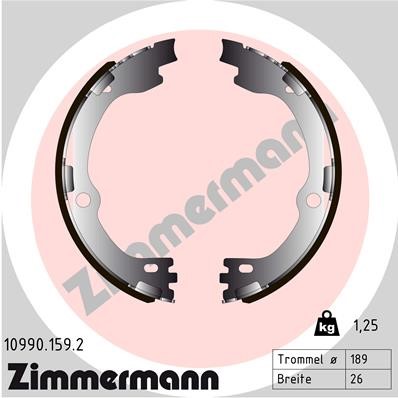 Bromsbackar, sats, parkeringsbroms, Bakaxel Zimmermann 10990.159. ZIMMERMANN Bromsbackar, sats, parkeringsbroms, Bakaxel Zimmermann 10990.159. ZIMMERMANN