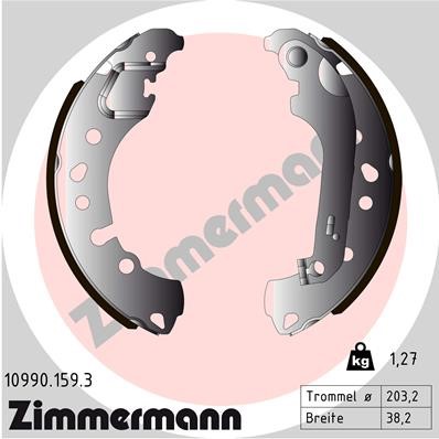 Bromsbackar, sats, Bakaxel Zimmermann 10990.159.3 ZIMMERMANN