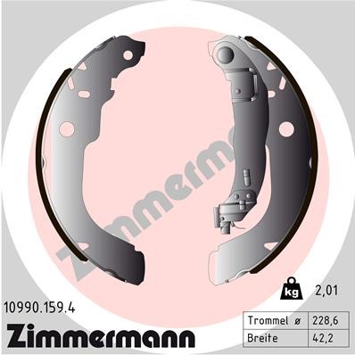 Bromsbackar, sats, Bakaxel Zimmermann 10990.159.4 ZIMMERMANN