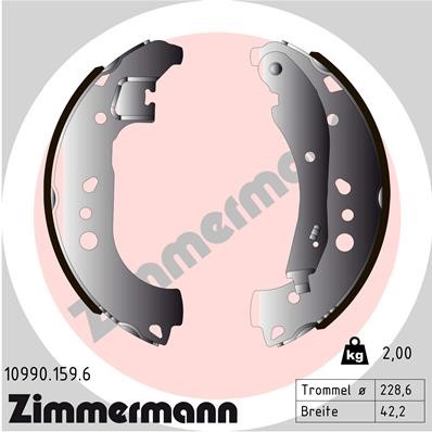 Bromsbackar, sats, Bakaxel Zimmermann 10990.159.6 ZIMMERMANN
