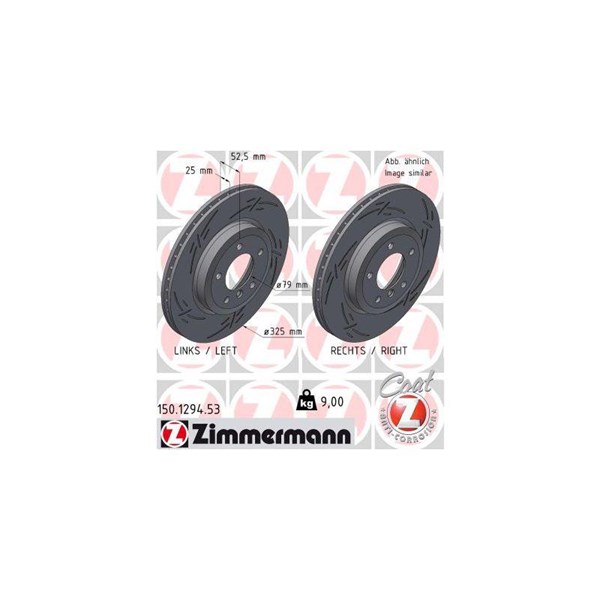 Bromsskiva Ventilerad, Framaxel Zimmermann Black Z 150.1294.53 ZIMMERMANN