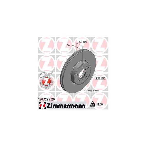 Bromsskiva Ventilerad, Framaxel Zimmermann 150.1297.20 ZIMMERMANN Bromsskiva Ventilerad, Framaxel Zimmermann 150.1297.20 ZIMMERMANN