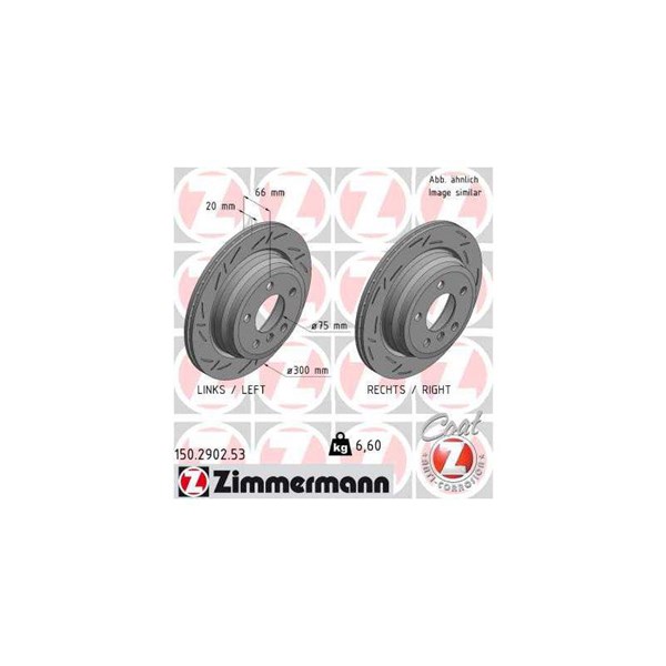 Bromsskiva Ventilerad, Bakaxel Zimmermann Black Z 150.2902.53 ZIMMERMANN