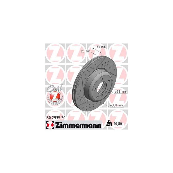 Bromsskiva Ventilerad, Framaxel Zimmermann 150.2935.20 ZIMMERMANN