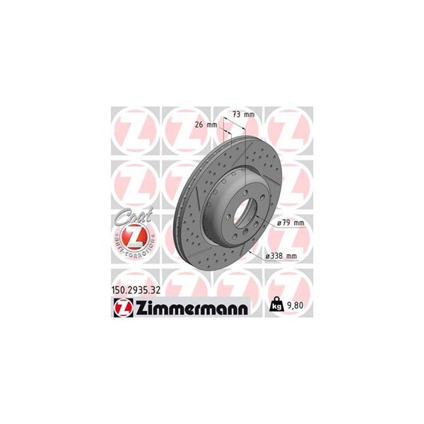 Bromsskiva Bromsskiva tvådelad, Framaxel Zimmermann 150.2935.32 ZIMMERMANN
