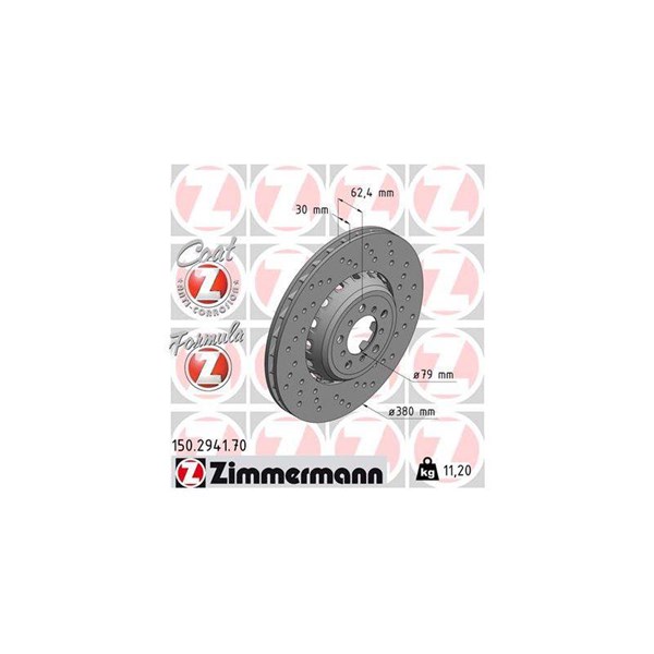 Bromsskiva, framaxel höger Zimmermann 150.2941.70 ZIMMERMANN