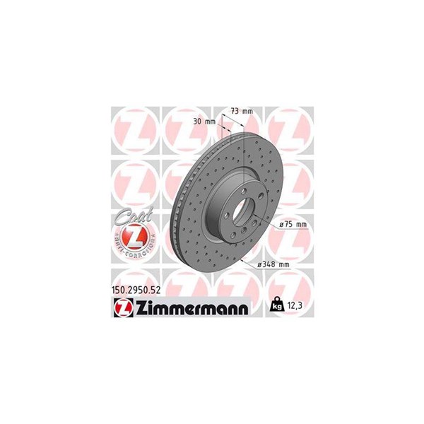 Bromsskiva Ventilerad, framaxel höger Zimmermann 150.2950.52 ZIMMERMANN
