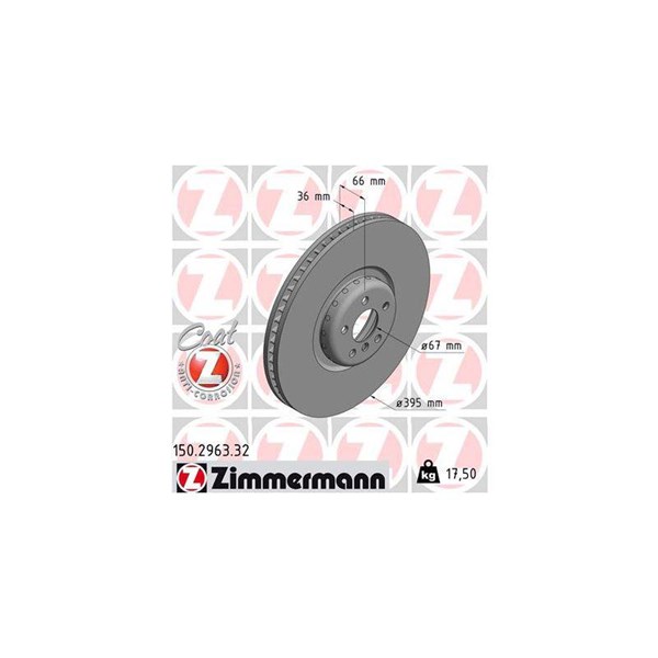 Bromsskiva, framaxel höger Zimmermann 150.2963.32 ZIMMERMANN