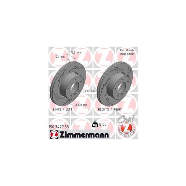 Bromsskiva Ventilerad, Framaxel Zimmermann Black Z 150.3427.53 ZIMMERMANN