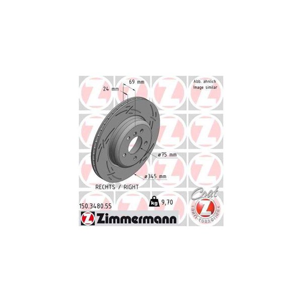 Bromsskiva, Bakaxel, Bakaxel höger Zimmermann 150.3480.55 ZIMMERMANN