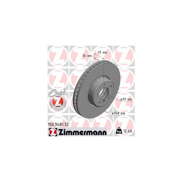 Bromsskiva Bromsskiva tvådelad, Framaxel Zimmermann 150.3481.32 ZIMMERMANN