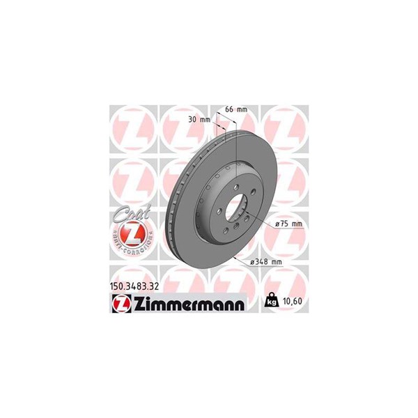 Bromsskiva Bromsskiva tvådelad, Framaxel Zimmermann 150.3483.32 ZIMMERMANN