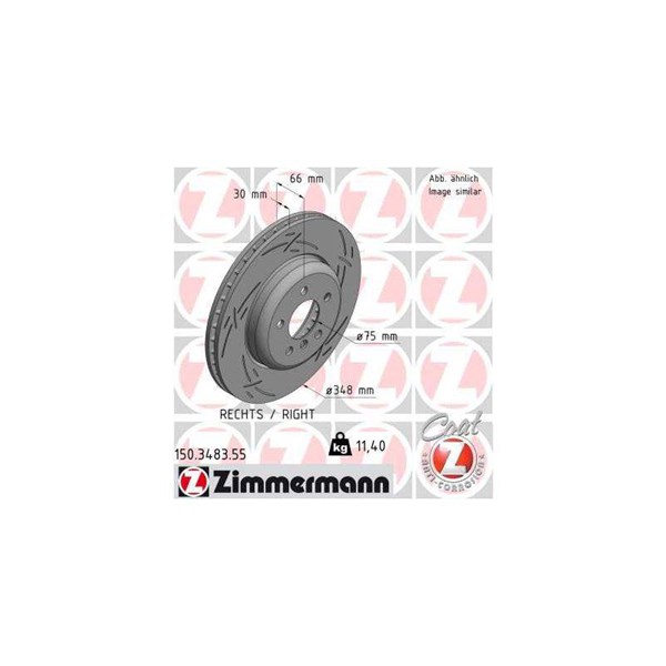 Bromsskiva, Framaxel, framaxel höger Zimmermann 150.3483.55 ZIMMERMANN