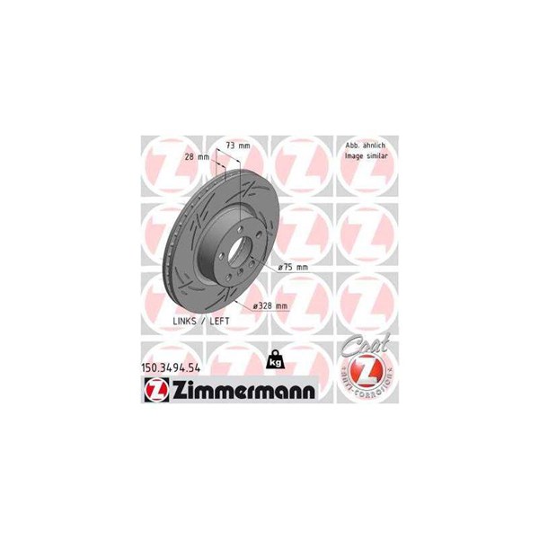 Bromsskiva, Framaxel, framaxel vänster Zimmermann 150.3494.54 ZIMMERMANN