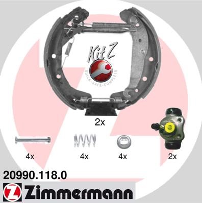 Bromsbackar, sats, Bakaxel Zimmermann Kit z 20990.118.0 ZIMMERMANN