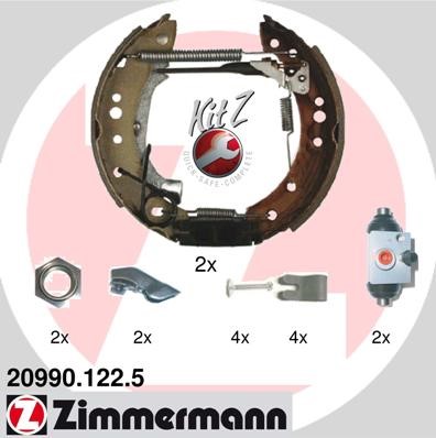 Bromsbackar, sats, Bakaxel Zimmermann Kit z 20990.122.5 ZIMMERMANN