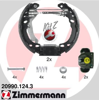 Bromsbackar, sats, Bakaxel Zimmermann Kit z 20990.124.3 ZIMMERMANN