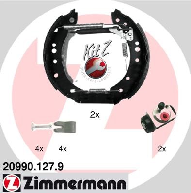 Bromsbackar, sats, Bakaxel Zimmermann Kit z 20990.127.9 ZIMMERMANN