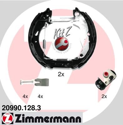 Bromsbackar, sats, Bakaxel Zimmermann Kit z 20990.128.3 ZIMMERMANN