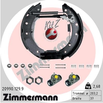 Bromsbackar, sats, Bakaxel Zimmermann Kit z 20990.129.9 ZIMMERMANN