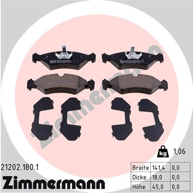 Bromsbeläggsats Solid, Framaxel Zimmermann 21202.180.1 ZIMMERMANN Bromsbeläggsats Solid, Framaxel Zimmermann 21202.180.1 ZIMMERMANN