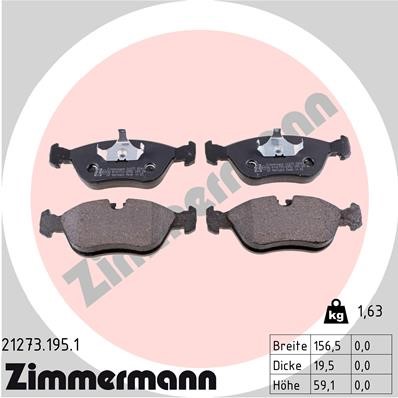 Bromsbeläggsats, Framaxel Zimmermann 21273.195.1 ZIMMERMANN