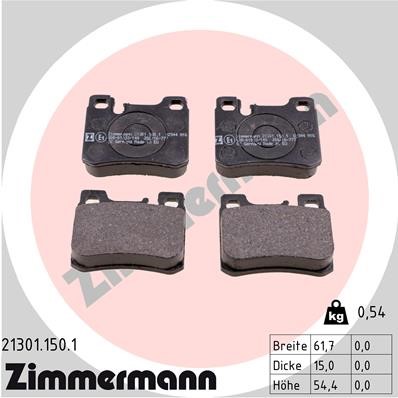 Bromsbeläggsats, Bakaxel Zimmermann 21301.150.1 ZIMMERMANN
