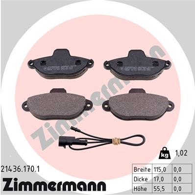 Bromsbeläggsats, Framaxel Zimmermann 21436.170.1 ZIMMERMANN