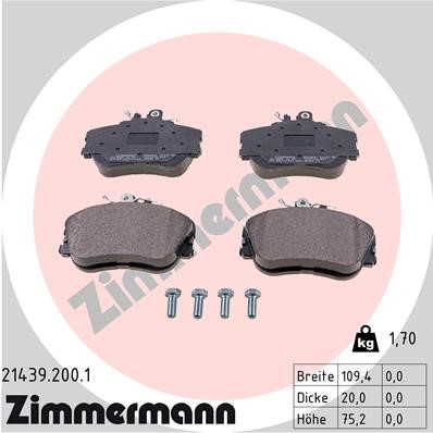 Bromsbeläggsats, Framaxel Zimmermann 21439.200.1 ZIMMERMANN