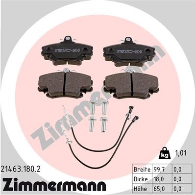 Bromsbeläggsats, Framaxel Zimmermann 21463.180.2 ZIMMERMANN