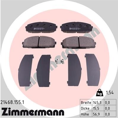 Bromsbeläggsats, Framaxel Zimmermann 21468.155.1 ZIMMERMANN