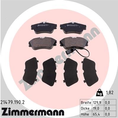 Bromsbeläggsats Solid, Framaxel Zimmermann 21479.190.2 ZIMMERMANN