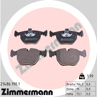Bromsbeläggsats, Framaxel Zimmermann 21486.190.1 ZIMMERMANN