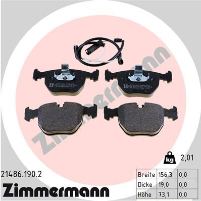Bromsbeläggsats, Framaxel Zimmermann 21486.190.2 ZIMMERMANN
