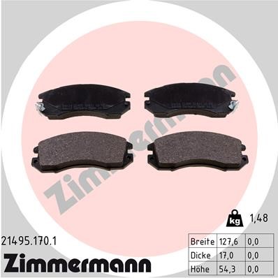 Bromsbeläggsats, Framaxel Zimmermann 21495.170.1 ZIMMERMANN