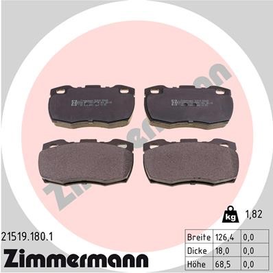Bromsbeläggsats, Framaxel Zimmermann 21519.180.1 ZIMMERMANN