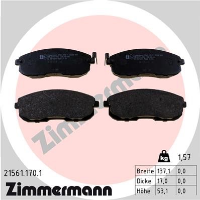 Bromsbeläggsats, Framaxel Zimmermann 21561.170.1 ZIMMERMANN