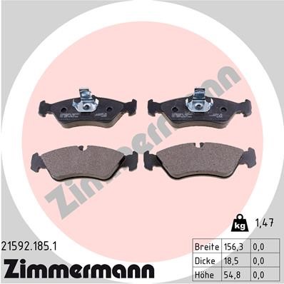 Bromsbeläggsats, Bakaxel Zimmermann 21592.185.1 ZIMMERMANN