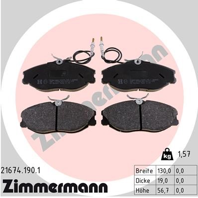 Bromsbeläggsats, Framaxel Zimmermann 21674.190.1 ZIMMERMANN