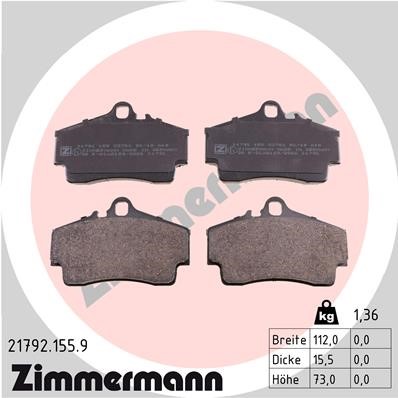 Bromsbeläggsats, Bakaxel Zimmermann Pb:z 21792.155.9 ZIMMERMANN