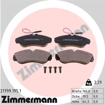 Bromsbeläggsats, Framaxel Zimmermann 21799.195.1 ZIMMERMANN