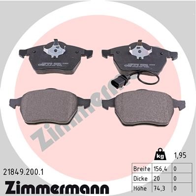 Bromsbeläggsats, Framaxel Zimmermann 21849.200.1 ZIMMERMANN