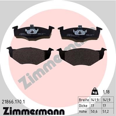 Bromsbeläggsats, Framaxel Zimmermann 21866.170.1 ZIMMERMANN