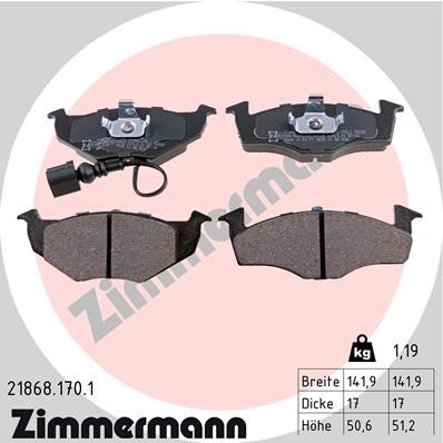Bromsbeläggsats, Framaxel Zimmermann 21868.170.1 ZIMMERMANN