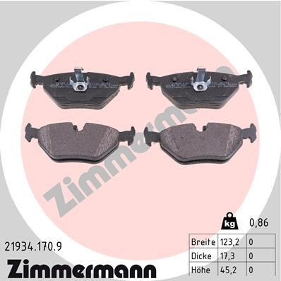 Bromsbeläggsats, Bakaxel Zimmermann Pb:z 21934.170.9 ZIMMERMANN