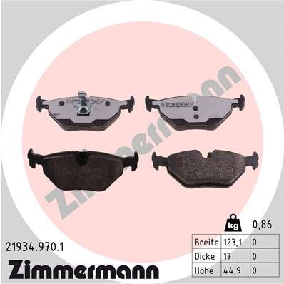 Bromsbeläggsats, Bakaxel Zimmermann Rd:z 21934.970.1 ZIMMERMANN